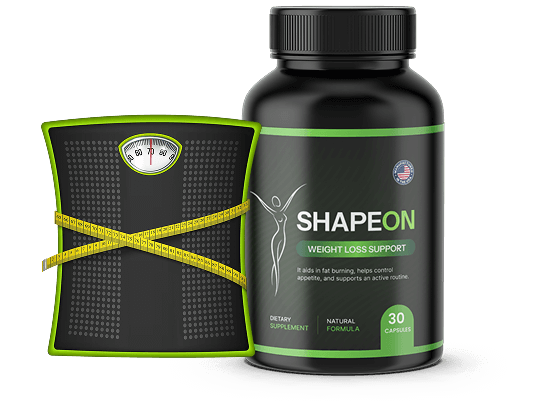 ShapeON product bottle with natural ingredients